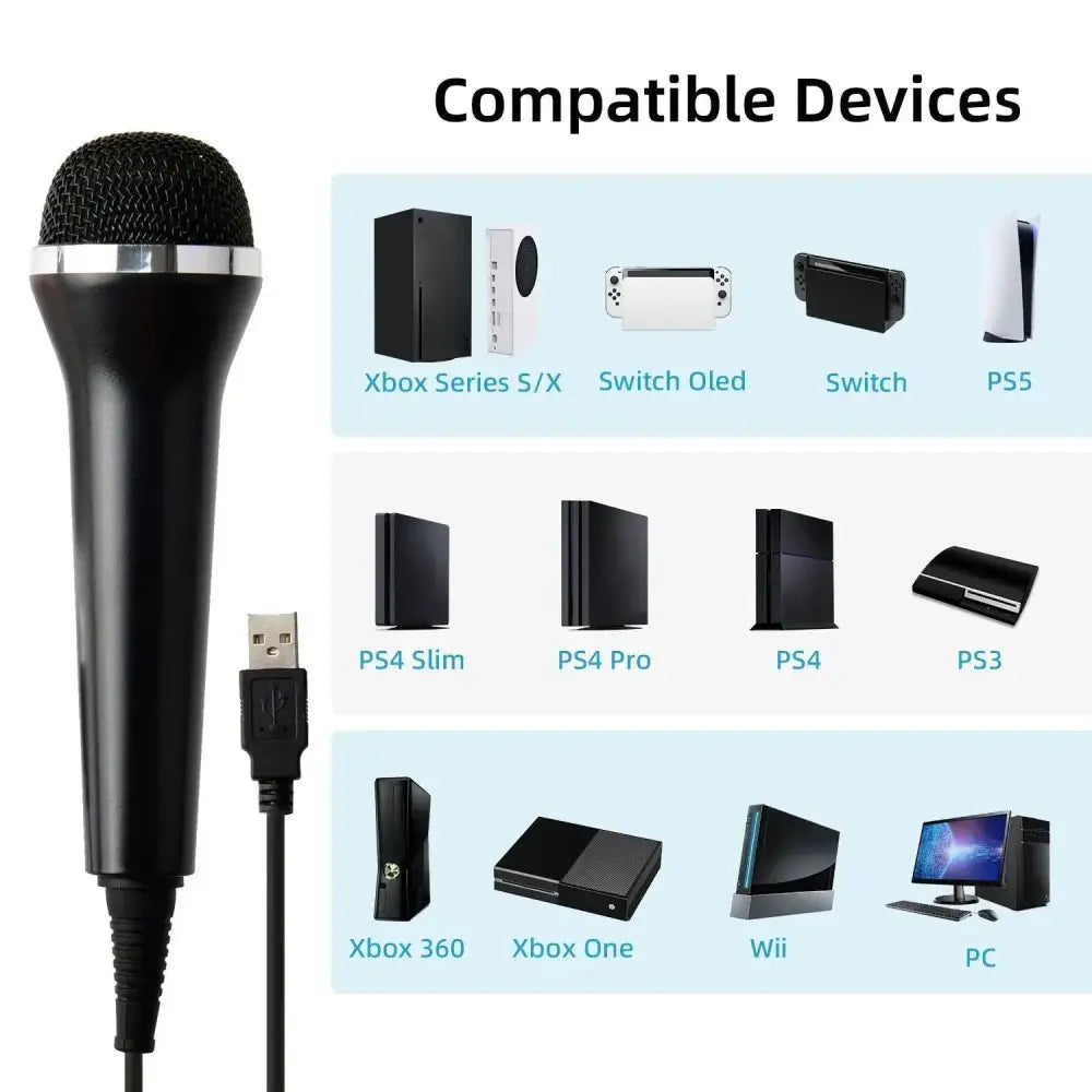 Universal USB Kablet Mikrofon for PS4/PS3/XBOX ONE/XBOX 360/WII/PC - RetroGaming.No