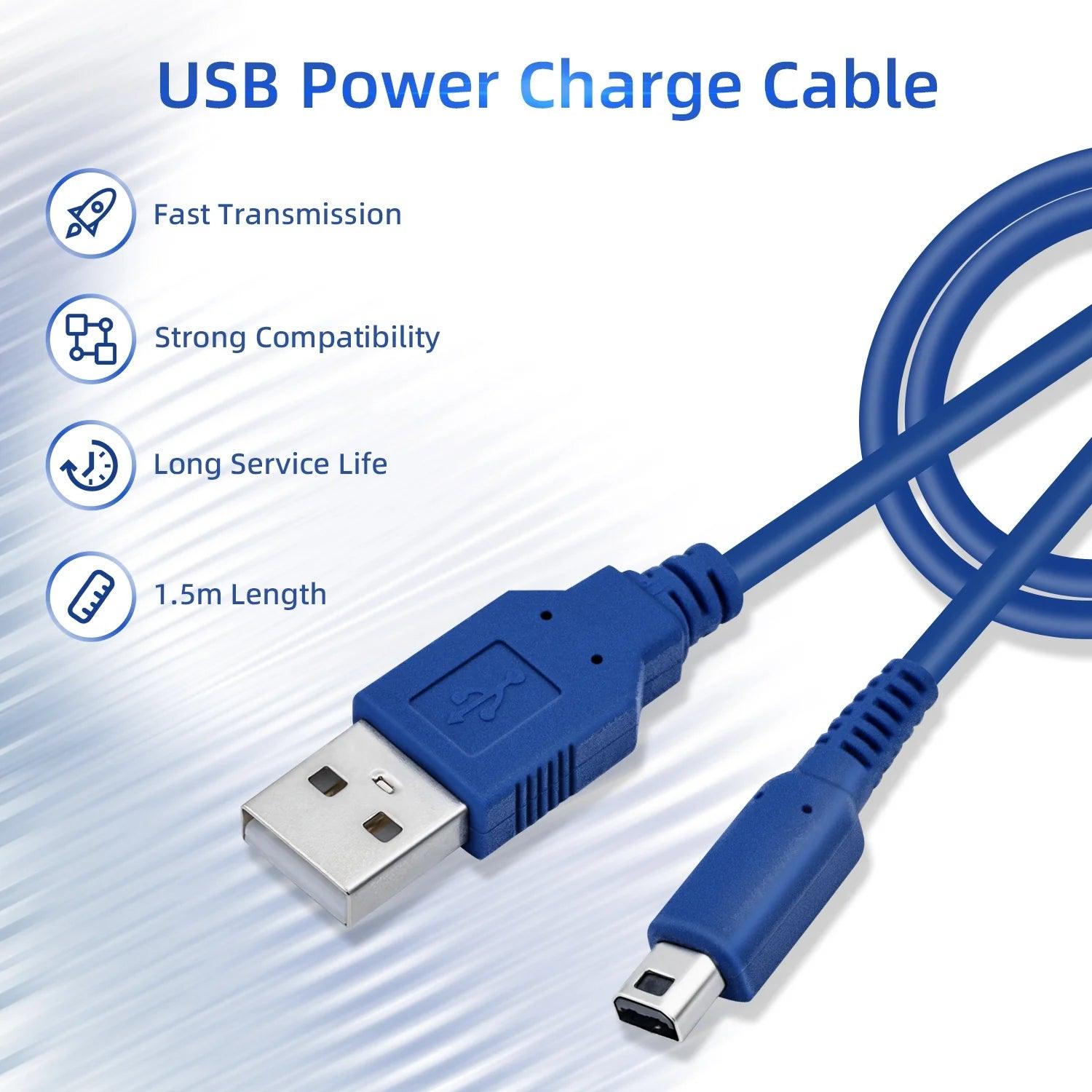 USB Lade Kabel for Nintendo DSi, 3DS, 3DS XL, NEW 3DS ++ - RetroGaming.no