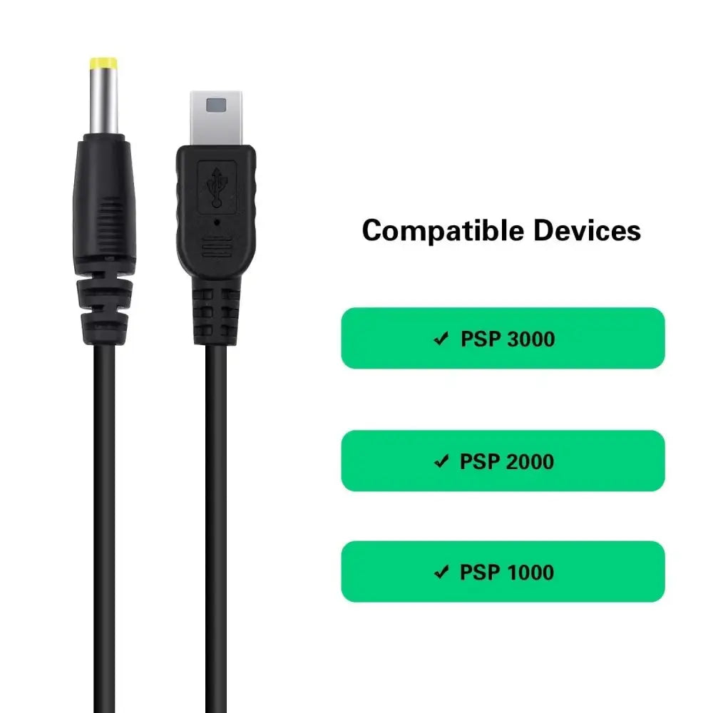 USB Ladekabel for PlayStation PSP 1000/2000/3000 - Strømadapter