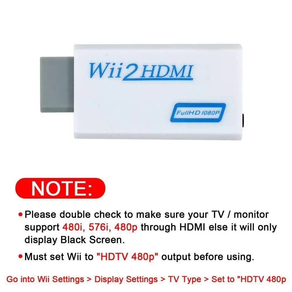 Wii til HDMI Konverter Adapter