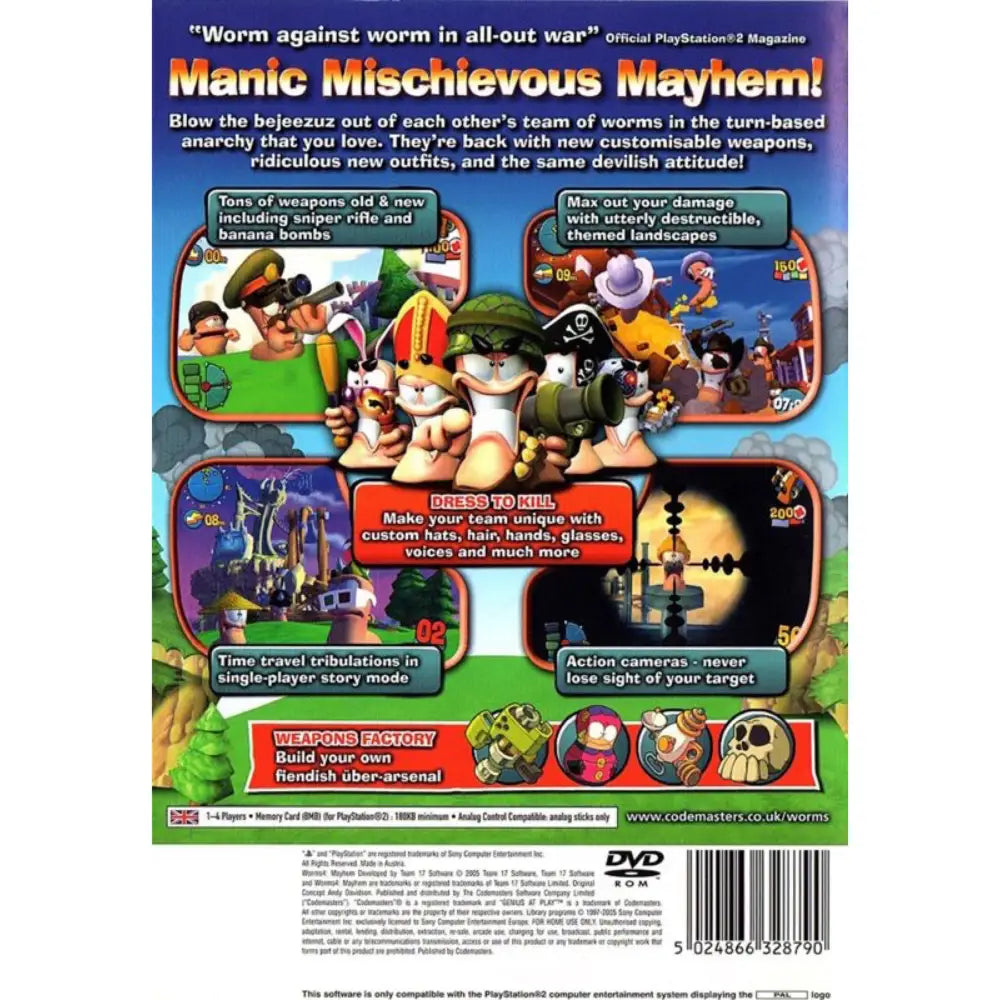 Worms 4: Mayhem - PlayStation 2 (PS2) Spill