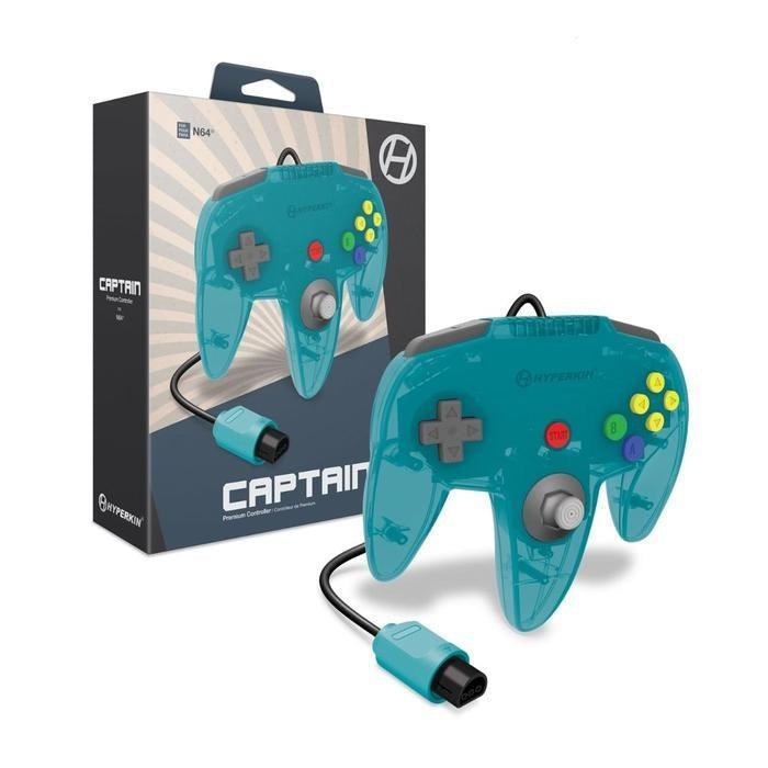 Captain Premium Kontroller til N64 (Turquoise) - Hyperkin - RetroGaming.No